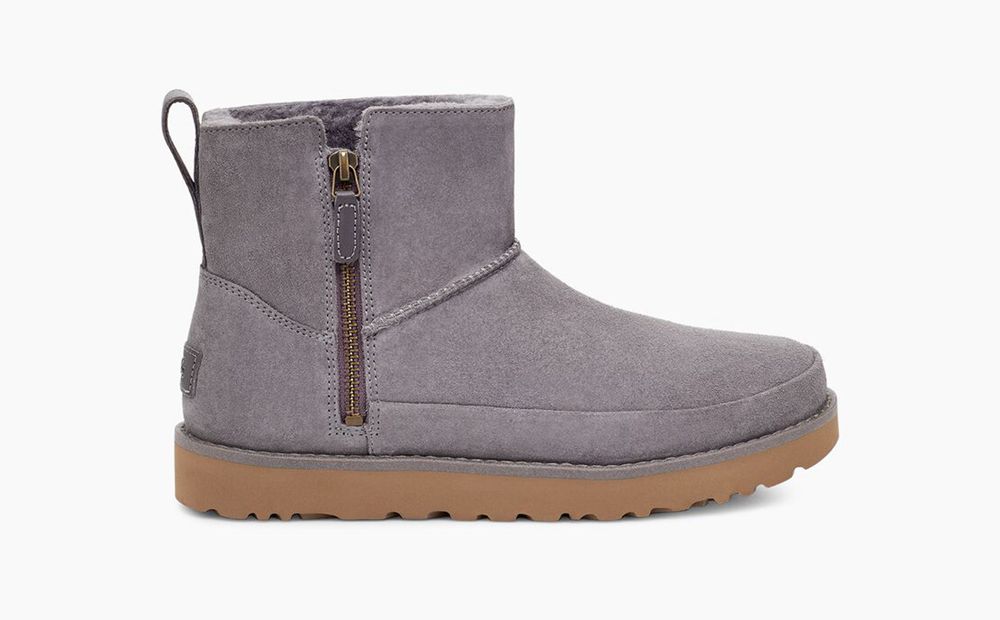 Ugg Classic Zip Mini - Womens Mini Boots - Grey - NZ (1746FYRNT)